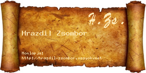 Hrazdil Zsombor névjegykártya
